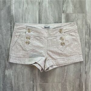 Express Beige Linen Blend Sailor Shorts - 2